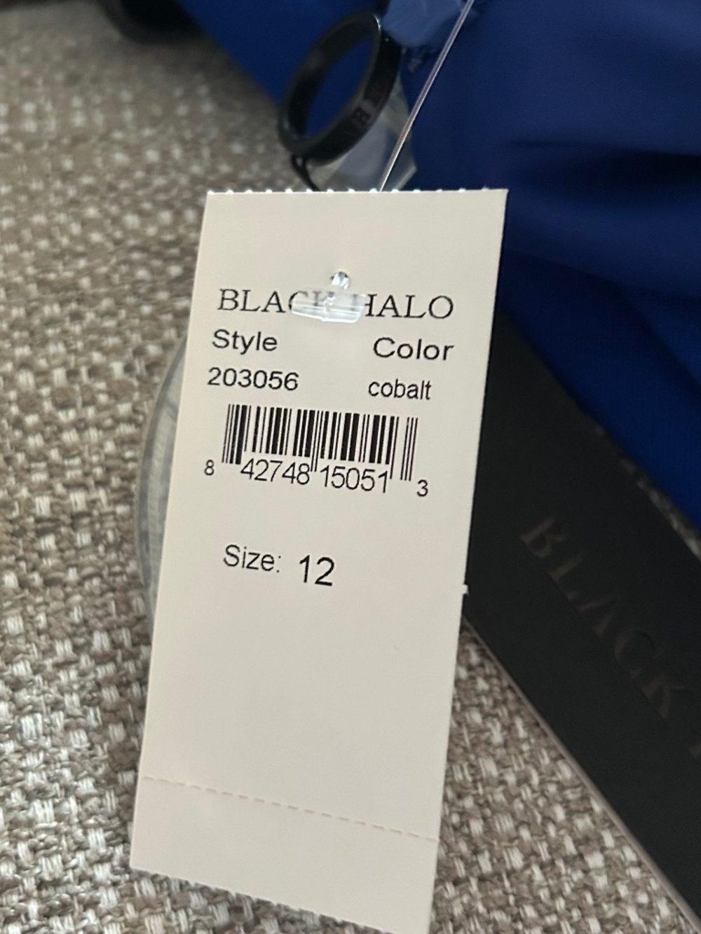 New Black Halo Blue Dress Size 12 - Picture 4 of 5